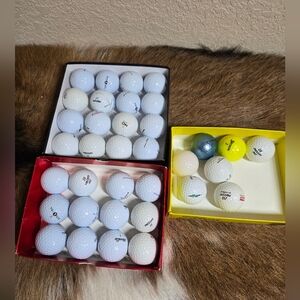 Golf Balls Used Lot Of 35 Assorted Balls As Pictured